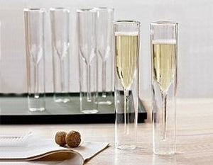Double Layer Crystal Glass Elegant Stemmed Drinking Goblet Cup