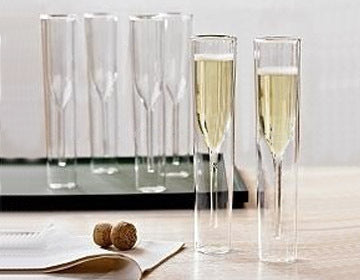 Double Layer Crystal Glass Elegant Stemmed Drinking Goblet Cup