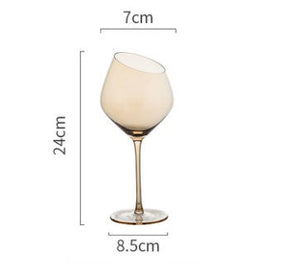 Elevate Your Drinking Experience with the Oblique Mouth Crystal Glass Goblet